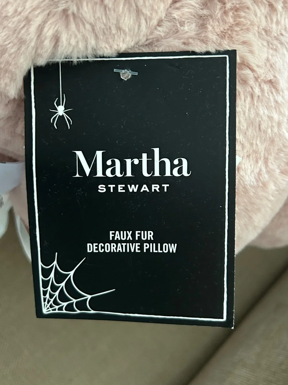 “New” Martha Stewart Plush Pink Pumpkin Jack-o-lantern Halloween Pillow